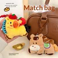 Porte-clés décoratif Tengyi en peluche 3D, motif cheval de dessin animé, frais et tendance, pour sac à dos, personnalisable en couleurs et logo