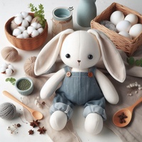Chaud bio lapin peluche coton lin souris lapin doux poupées pour enfants enfants