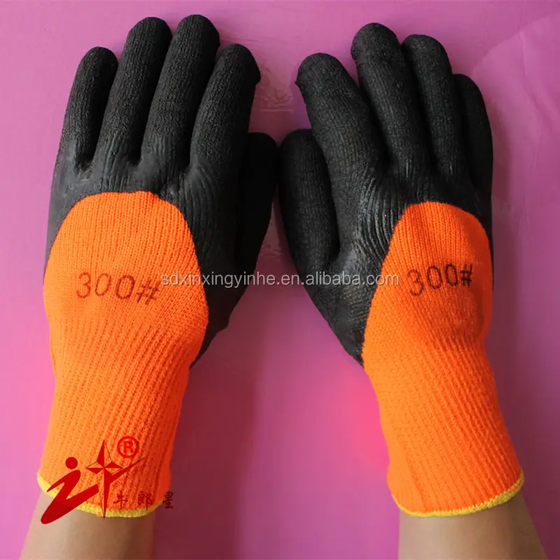 Guantes de seguridad recubiertos de látex para trabajo manual, resistentes al agua, para invierno, buena calidad