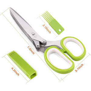 Ciseaux de cuisine professionnels en acier inoxydable à 5 lames pour herbes aromatiques - Product Image 2