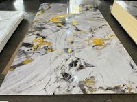 Panneau mural en placage de bois de bambou européen imperméable, feuille de marbre PVC pour intérieur