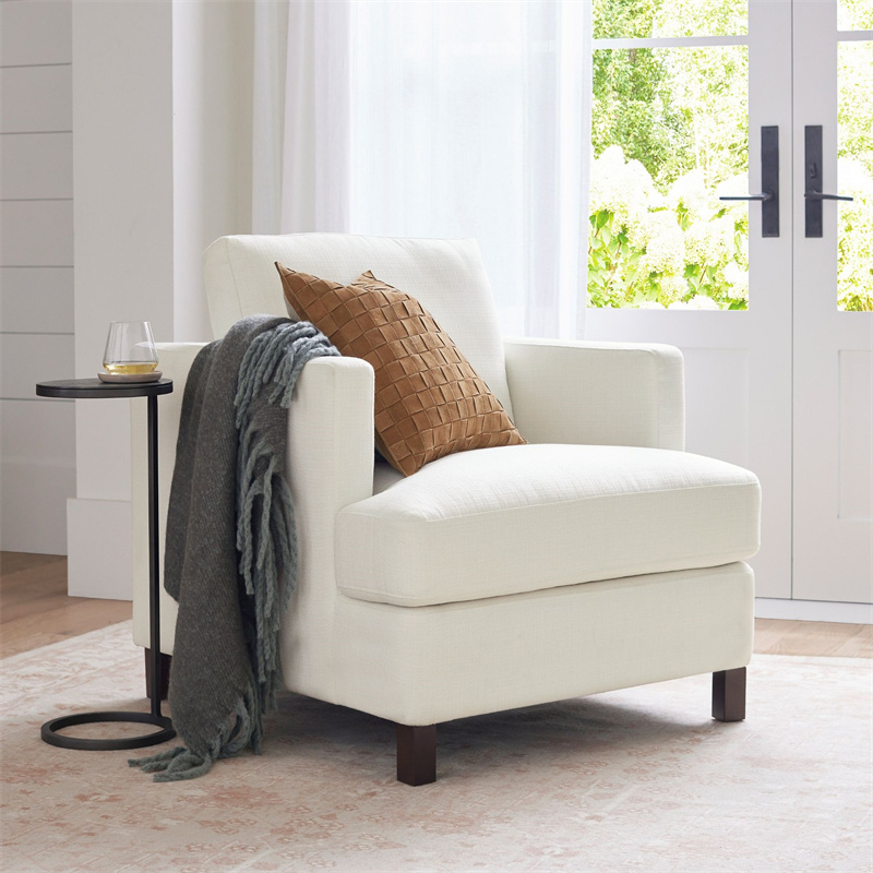 Customized Luxury Chairs For Living Room Home Comfortable Upholstered Gray Armchairs Living Room Sets