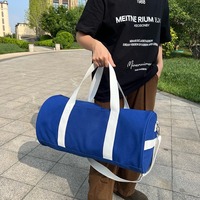Sac de voyage en toile personnalisé avec logo personnalisé, grande capacité, cylindre, sac de week-end tendance avec fermeture éclair