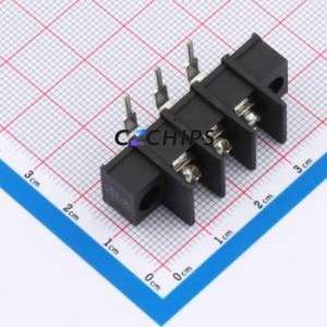 MX25RM-7.62-03P-BK01-Cu-S-A Barrier Terminal Block Bent Lead Through Hole,P=7.62mm Connector Two Sides 7.62mm 1x3P Right Angle - Product Image 1