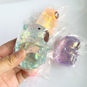 Creative Capybara <b>Squishy</b> Squeeze Water Piggy Anxiety Relief Stress-Relief Decompression Plastic Gold Powder Molasses Party Toy - Product Image 5