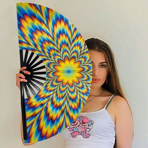 Luxurious Custom Printed Plastic Fan Hand Effect <b>Stick</b> Together Love Style - Product Image 5