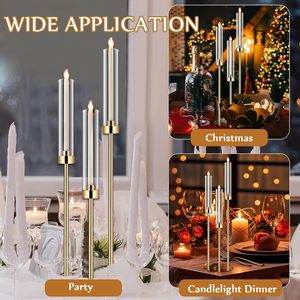 3 teste 78cm oro metallo portacandele supporto fiore decorazione matrimonio tavolo centrotavola matrimonio candelabri festa decorazione per la casa - Product Image 5