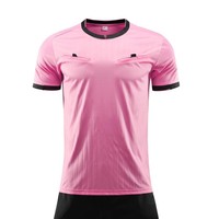 Großhandel Sublimations-Polyester Kurzarm-Trikots Professionelle Fußball-Spiel- und Trainings-Schiedsrichter-Uniform Set für Erwachsene