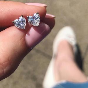 High Shine Premium Diamond <b>Stud</b> <b>Earrings</b> for Women 925 Sterling <b>Silver</b> Luxury Fine Jewelry Stylish Fashion Accessory Gift - Product Image 3
