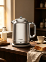 Bouilloire Électrique Mécanique Rétro 1,7 L Grande Capacité Ébullition Rapide pour la Maison, la Cuisine et le Thé