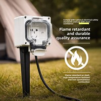 Prise de terre extérieure étanche IP66 en acier inoxydable 20A pour projets de pelouse et de cour, rallonge pour tondeuses à gazon