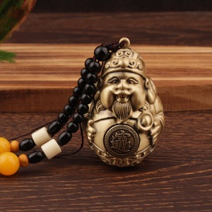 Pendentif en laiton God of Wealth, breloque à thème avec visage souriant, pour décoration intérieure et cadeau - Product Image 2
