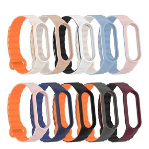 สายนาฬิกาซิลิโคนแม่เหล็กสำหรับ <span class=keywords><strong>Xiaomi</strong></span> <span class=keywords><strong>Mi</strong></span> <span class=keywords><strong>band</strong></span> <span class=keywords><strong>7</strong></span> 6 5 4 3สีคู่ - Product Image 1
