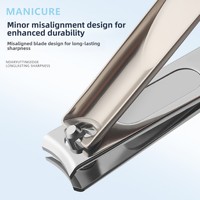 Ensemble de coupe-ongles rétractables en acier au carbone de qualité supérieure, pochette d'échantillons, coupe-ongles de haute qualité à pointe inclinée (grands/petits) pour