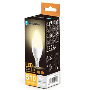 Ampoule LED C37 E14 6W 3000K, éclairage blanc chaud, économe en énergie, idéale pour la décoration et les ambiances chaleureuses. - Product Image 1