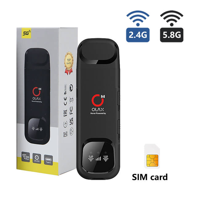 Olax F95 Dual Band Wifi Dongle 4g  Usb Dongle Type-C Port 4g Modem Portable 5G Dongle With Sim Card Slot B1/3/5/7/20/28/38/40/41