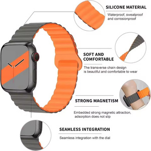 Bracelet de montre intelligente réglable bicolore en silicone sport avec boucle magnétique pour <span class=keywords><strong>Apple</strong></span> IWatch - Product Image 4