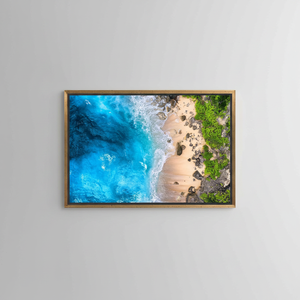 Scenic Beach <b>Canvas</b> Art: Printed Sea Landscape Coastal Decor,GOLD <b>FRAMED</b> <b>CANVAS</b> - Product Image 2