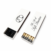 Allumettes en bois de luxe personnalisées avec logo de marque imprimé, pour présentoir de bureau, ornement de hall d'hôtel, allumettes d'hôtel