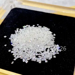 批发宽松钻石格里尔兹颜色d近战尺寸1.5x 1.5毫米方形公主切割莫西桑石