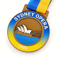 Médaille souvenir personnalisée de la ville de Sydney, écologique, en métal 3D, commémorative des monuments australiens, impression UV, gravure laser