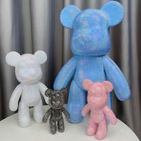 Figurine d'ours en résine à strass, modèle vierge à personnaliser soi-même, avec matériaux pour poupée en vinyle, cadeau d'affaires, style animal à peindre