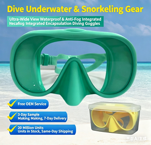 Máscara Facial Completa de Silicona |   Gafas de Natación Profesionales y para Pesca con Visión Ultra Amplia que Ofrece Visibilidad para un Amplio Campo de Visión - Product Image 1