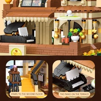 JIESTAR 89120 City Street View Series DIY Puzzle Modelo Retro Coffee House Building Blocks Modular Plastic Toys Ornament Gift