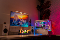 Jungle Leopard Desktop Gaming PC Case pour Mid Tower MATX/ITX Verre trempé Snap-Fit Design avec ventilateur Transwarp