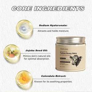 Crema Hidratante de Sebo de Abeja de Alta Calidad OEM ODM, Hidratante Orgánico para Cuerpo y Rostro para Piel Seca, Bálsamo 100% de Cera de Abeja Cruda, Crema de Sebo de Res - Product Image 2