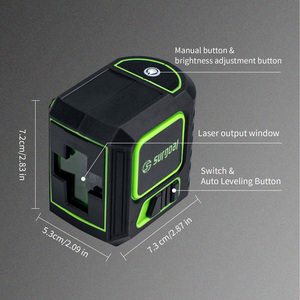 Niveau laser 2,5 mm/5 m, laser vertical et horizontal, laser vert, niveau laser à 2 lignes - Product Image 1