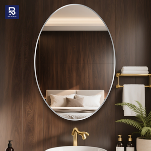 Espejo de Pared Moderno con Marco de Aluminio Negro Mate, Espejo Decorativo Rectangular Grande de 5 mm HD Eco-Silver <span class=keywords><strong>para</strong></span> Baño y Hotel - Product Image 5