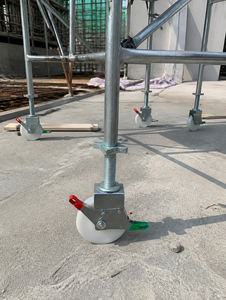 Roues de chariot réglables en nylon <span class=keywords><strong>MC</strong></span> robustes avec frein de blocage, roues de construction durables pour plateformes d'échafaudage - Product Image 6