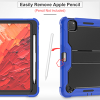 Ağır sağlam Tablet kapakları iPad Pro 11 inç M5 M4 darbeye hibrid yumuşak TPU tampon Kickstand geri kapakları