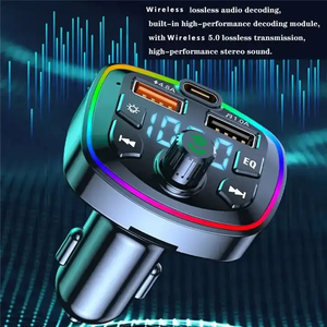 Receptor de Audio inalámbrico para llamadas manos libres para coche, reproductor de MP3 de disco TF U, cargador rápido USB, transmisor FM, adaptador Universal - Product Image 5