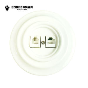 Vente en gros Montage encastré électrique Vintage Porcelaine <span class=keywords><strong>Double</strong></span> ordinateur <span class=keywords><strong>RJ45</strong></span> <span class=keywords><strong>Prise</strong></span> <span class=keywords><strong>murale</strong></span> universelle Internet - Product Image 2