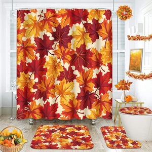 Cortina de Ducha de Poliéster con Diseño de Calabaza de Halloween, Cortina de Baño con Impresión Digital, Impermeable, Personalizada, Juego de Cortinas de Ducha al por Mayor 2 - Product Image 4