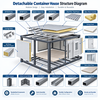 Garage préfabriqué en conteneur de 20 pieds, garage modulaire en acier portable avec porte enroulable pour le stockage de véhicules