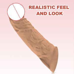 <span class=keywords><strong>Prix</strong></span> usine Silicone préservatif Sexy pénis manchon coq mâle agrandissement pénis jouets sexuels hommes femmes masturbateurs - Product Image 6