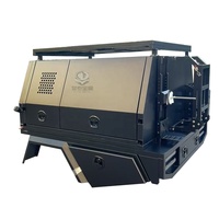 Haute qualité luxe hors route camion aluminium Ute plateau boîte à outils argent Double cabine auvent avec demi-chien boîte