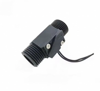 Uxcell G1/2 Capteur de débit d'eau à effet Hall, compteur de débit 1 - 25 litres/minute, noir