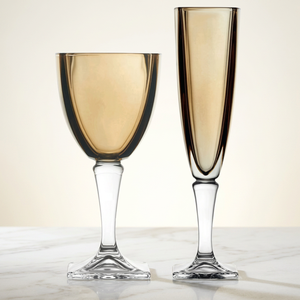 <b>Crystal</b> Coast Elegant Gold Rimmed Modern Hand Blown Wine <b>Glasses</b> 500ml Dishwasher Safe for Wedding 6-10 Pack - Product Image 1