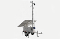 Système de vidéosurveillance solaire mobile ENERGYFIT C680 sur remorque, mât télescopique personnalisable, hauteur 7M/9M, remorquable, IP65