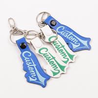 Porte-clés personnalisés en cuir brodé, chaînes de marque, breloques avec lettres nom et Logo, de luxe, pour voiture, vente en gros