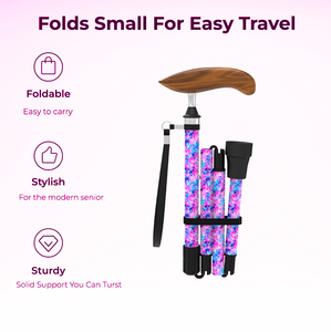 Canne de <span class=keywords><strong>marche</strong></span> colorée pour tous les âges, réglable et pliable, en fibre de carbone, capacité de charge de 100 kg, légère, durable - Product Image 5