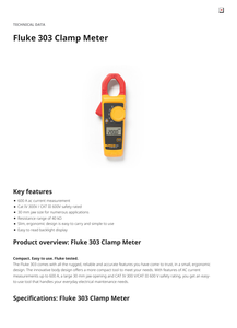 Pinza Amperimétrica 303, Medición de Corriente CA de 600A, Clasificación de Seguridad de 600V, Diseño Compacto - Product Image 2