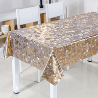 Nappe en PVC RNPT, motif patchwork doré, dos en tissu opaque, facile à nettoyer, pour banquet, restaurant, hôtel