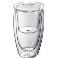 Mug à Infuseur à Thé en Verre à Double Paroi en Borosilicate de 350 ml (12 oz) Résistant à la Chaleur avec Filtre en Verre Ensemble à Café et à Thé