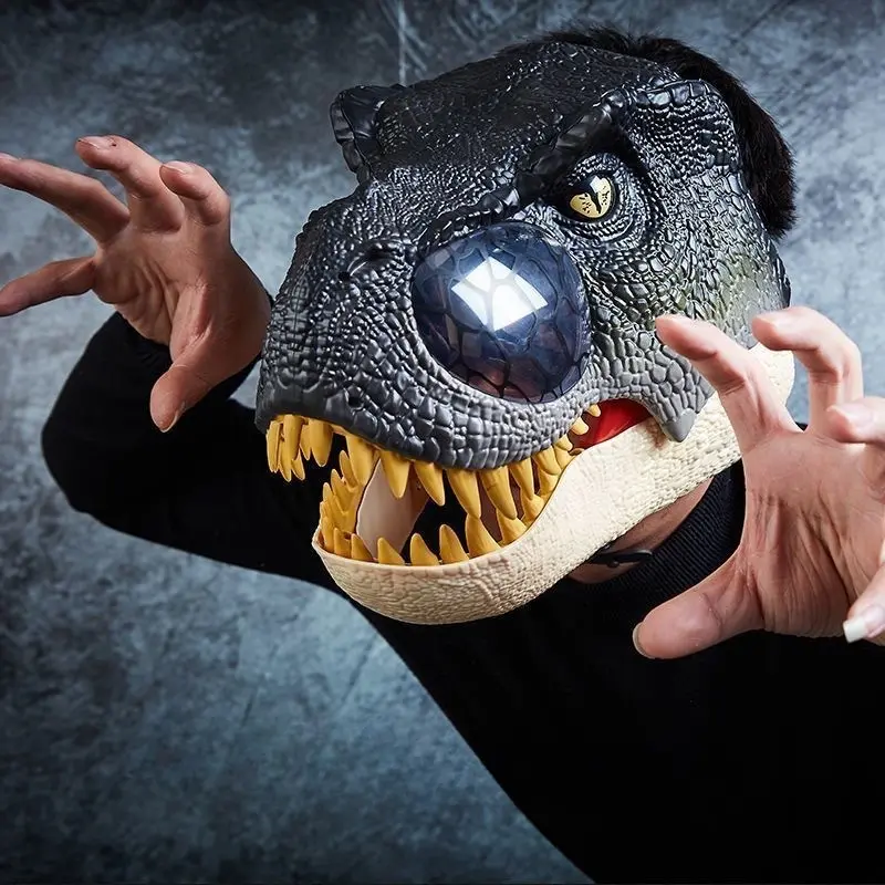 Opgewaardeerd Velociraptor Dinosaurus Masker Voor Halloween Kostuum Feest Latex Dino Dier Hoofdmasker