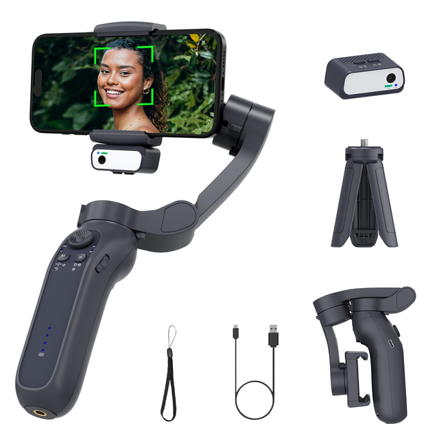 Fast Shipping L7Bpro Anti-shake Phone Gimbal Stabilizer Selfie Tripod with AI tracker Face Tracking 3 Axis Mobile Gimbal